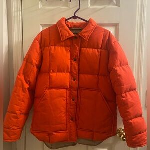 Filson barn jacket. Waxed down to keep the weather out. Size M